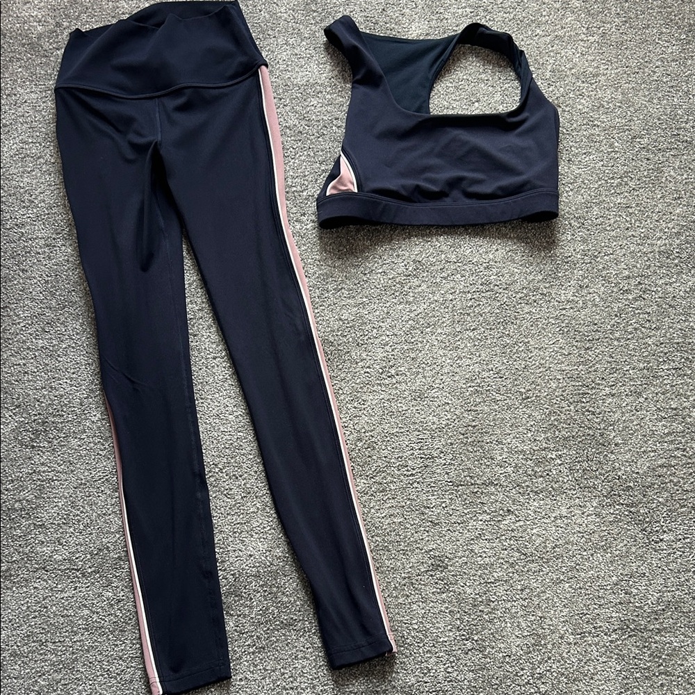 Splits 59 Margot Rigor Legging and Lexi sports bra indigo and blush